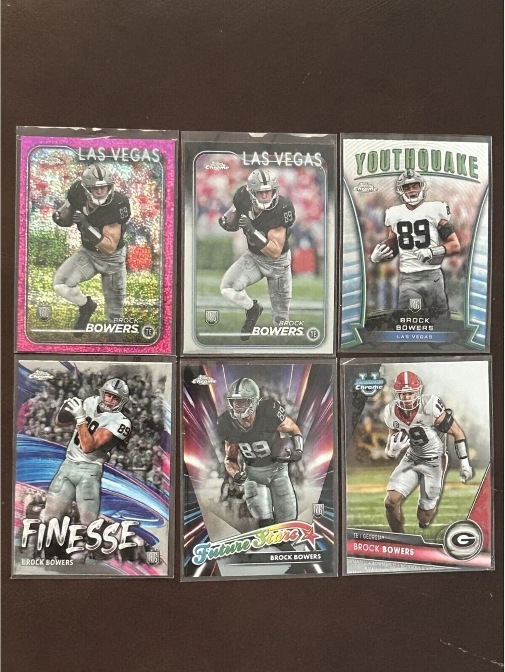 2024 NFL TE BROCK BOWERS TOPPS ROOKIE COLLECTION 6 RC LOT NM LAS VEGAS RAIDERS